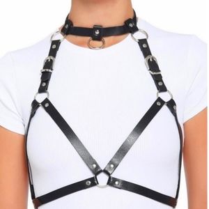 Faux leather bra harness s/m